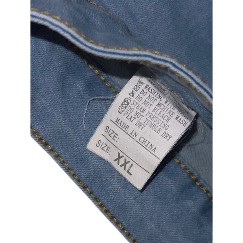Womens Denim Bermuda Shorts XXL Distressed Ripped Frayed Hem Plus Size - Picture 7 of 8